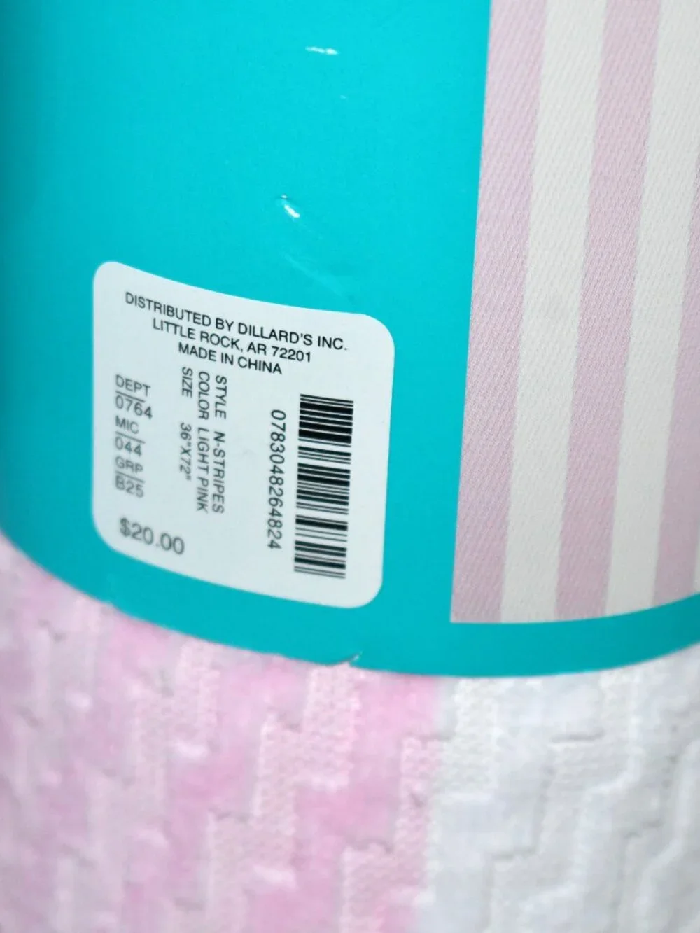 Noble Excellence Summer Shop Beach Towels Set of 2 Blue Stripe & Light Pink Stri